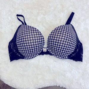 Victorias Secret Houndstooth Dream Angels Push-up Bra Size 34D